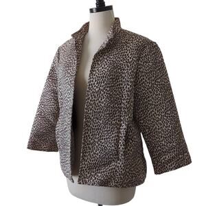 Painted Pony Leopard Print Velour Velvet Tapestry Blazer Jacket‎ USA Sz Medium